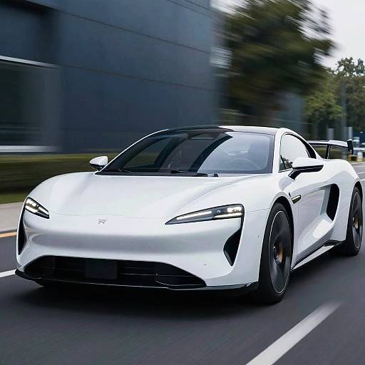 Futuristic Sleek White Sports Car