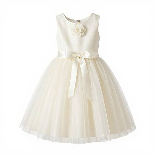 Girls Ivory Glitter Tulle Dress