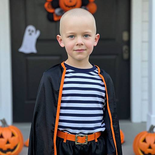 Bald Boy in Halloween Costume