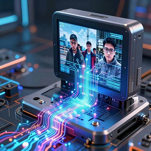 Futuristic 4K Upscaler Cyberpunk Machine