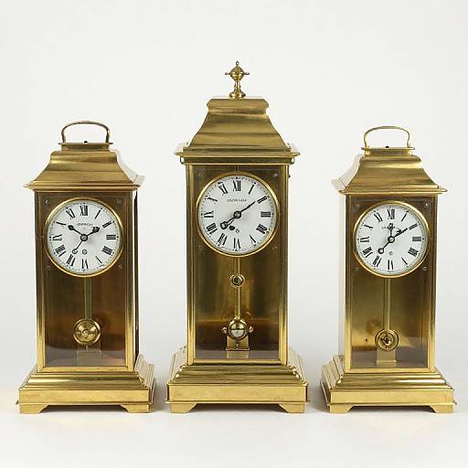 Three Large Brass Carriage Clocks