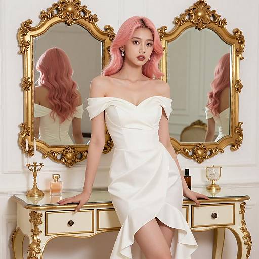 Elegant Young Woman in Vintage Setting