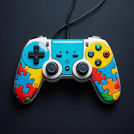 Colorful Puzzle Piece Video Game Controller