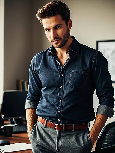 Waist-Up Casual Office Editorial Portrait