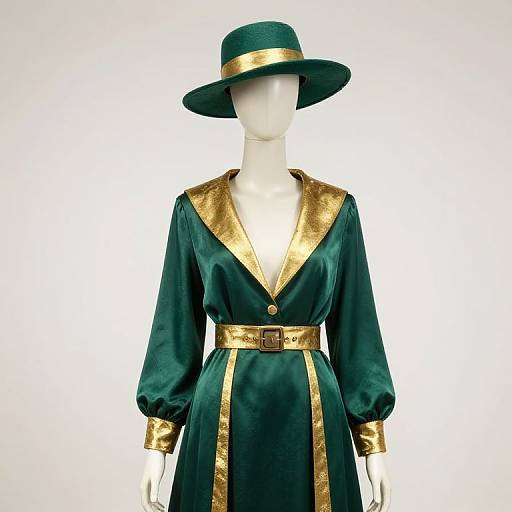 Mannequin in Green and Gold Outfit