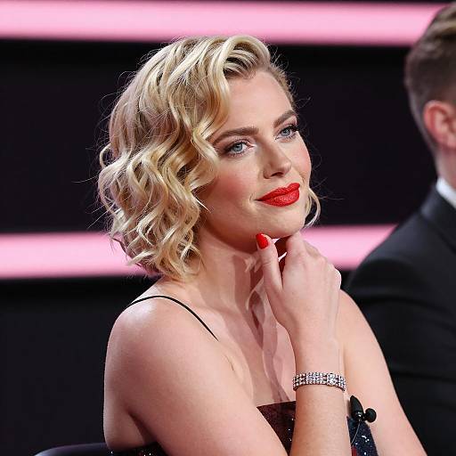 Candid Shot of Confident Blonde Woman