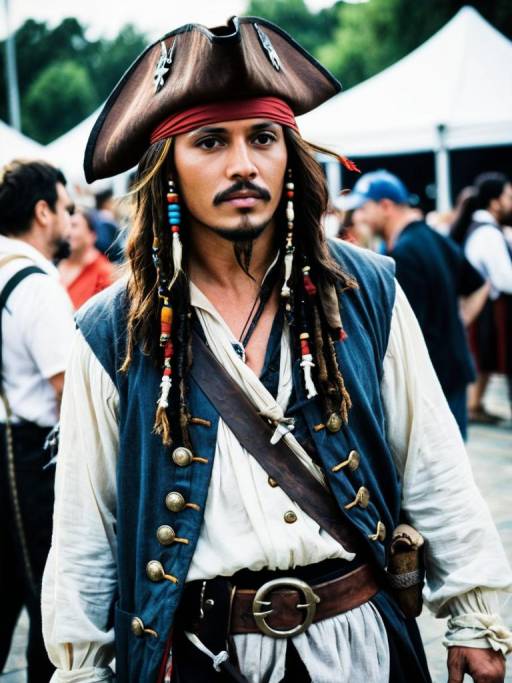 Man in Jack Sparrow Costume at Cosplay Festival