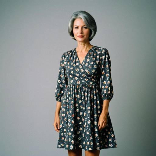 Mature Woman in 1970s Floral Dress