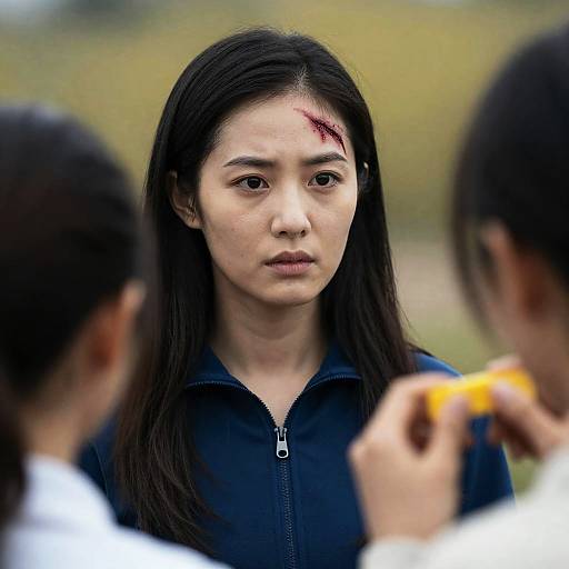 Intense Gaze: Asian Woman in Focus