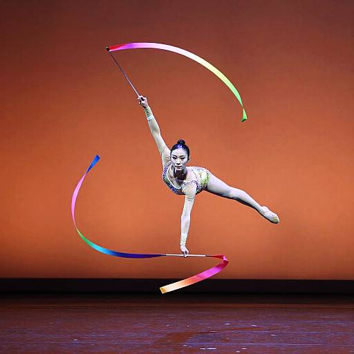 Agile Acrobat Balancing with Ribbon