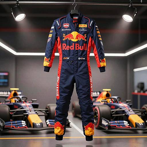 Red Bull Racing Suit in Garage