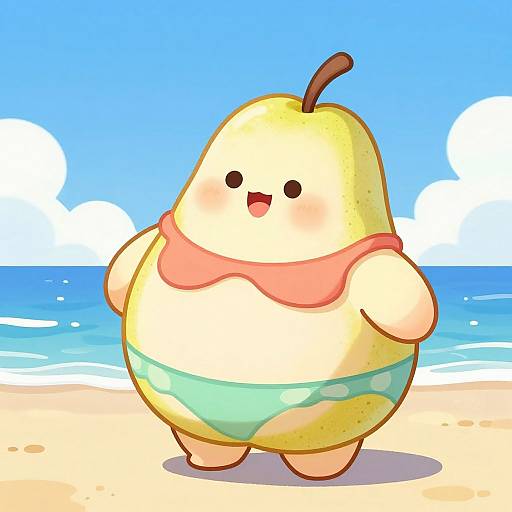 Chubby Pear Body Beach Character