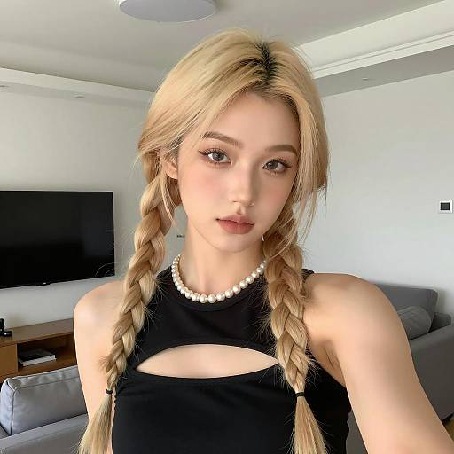 Stylish Young Woman Taking a Selfie