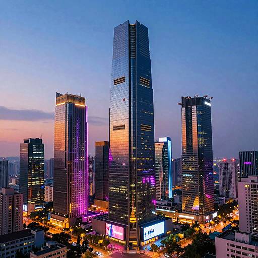 Futuristic Cityscape at Dusk