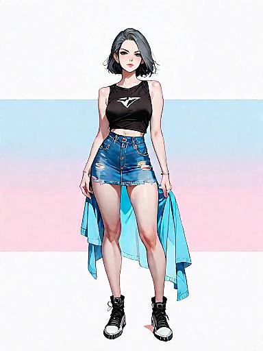 Stylish Woman in Contemporary Streetwear