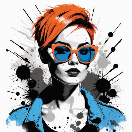 Rebellious Woman in Urban Grunge Style Rebellious Woman in Urban Grunge Style