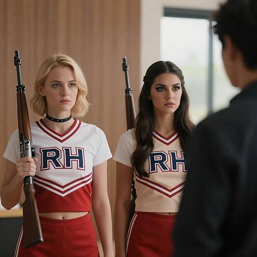 Dynamic Indoor Cheerleader Photo Shoot