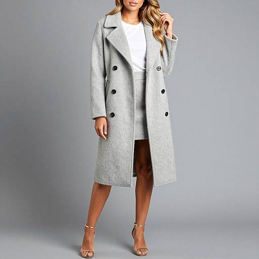 Stylish Woman in Oversized Gray Coat