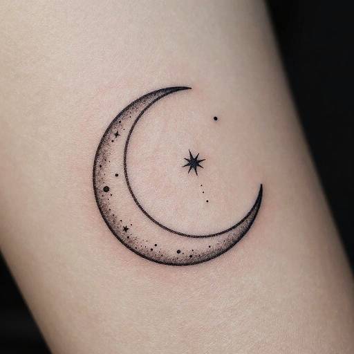 Delicate Upside Down Crescent Moon Tattoo