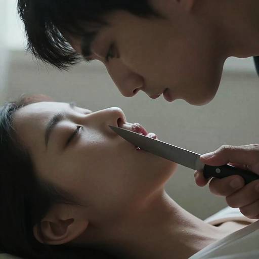 Dramatic Close-Up of Tension and Fear