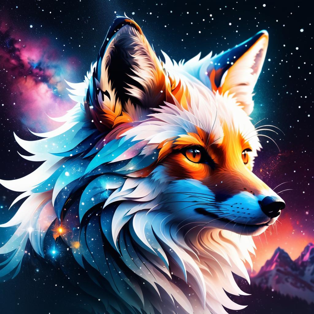 Celestial Fox: A Double Exposure Masterpiece