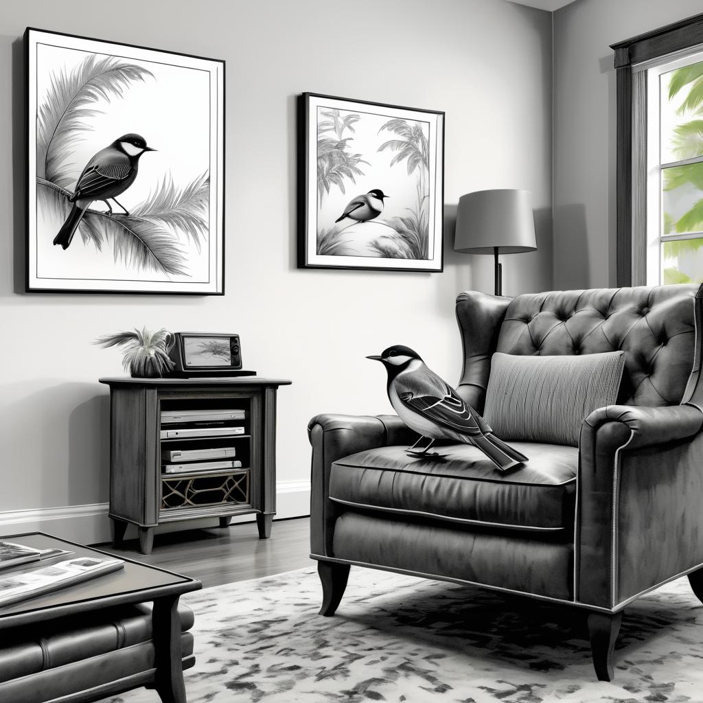 Tranquil Bird Scene in Living Room