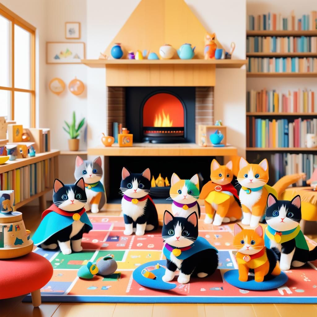 Adventurous Kittens in Cozy Living Room