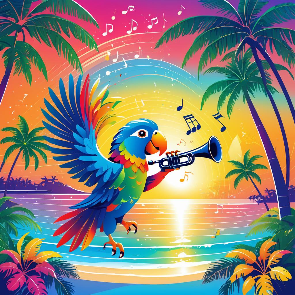 Joyful Parrot Trumpet in Tropical Paradise