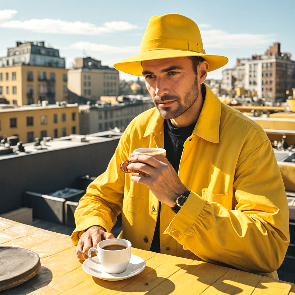 Charming Rooftop Coffee Moment