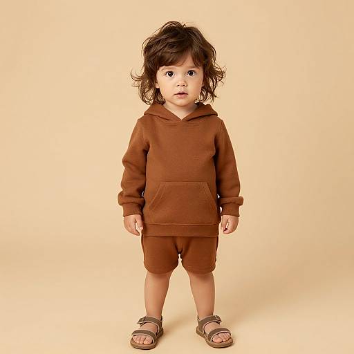 Cute Freckled Child in Cozy Outfit