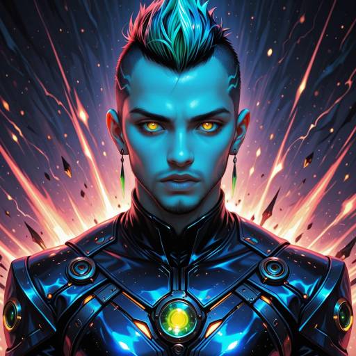 Futuristic Portrait of a Stylish Male