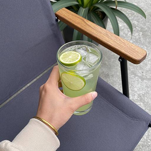 Cozy Drink Setup with Green Refreshment