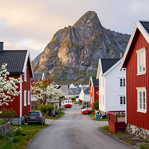 Charming Lofoten Village Street Scene