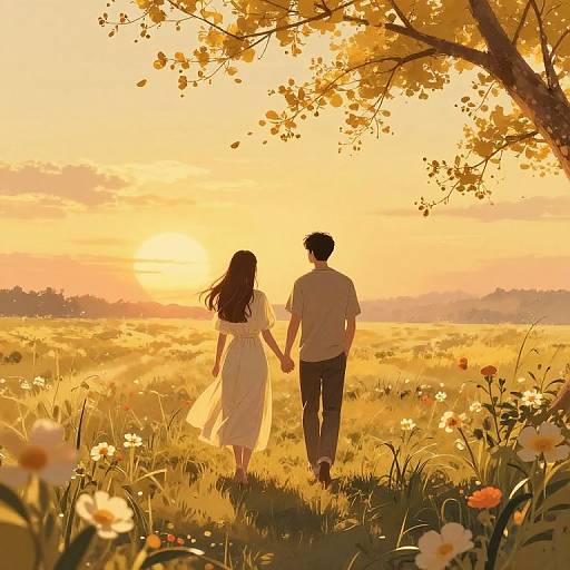 Eternal Love Journey at Sunset