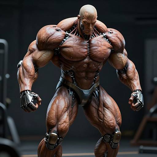 Ultra-Detailed AI Bodybuilder Android