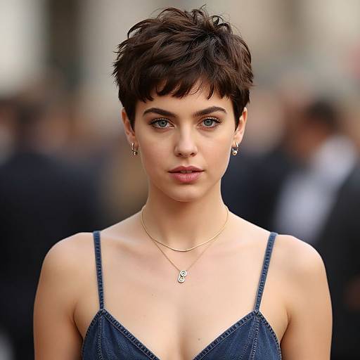 Realistic Portrait of Pixie Curly Fringe