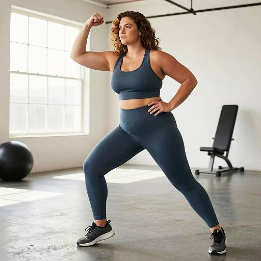 Plus-Size Fitness Model in Activewear