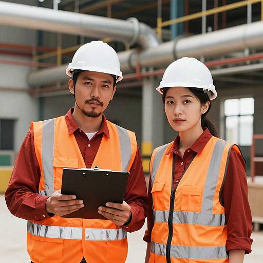 Construction Workers in Industrial Site