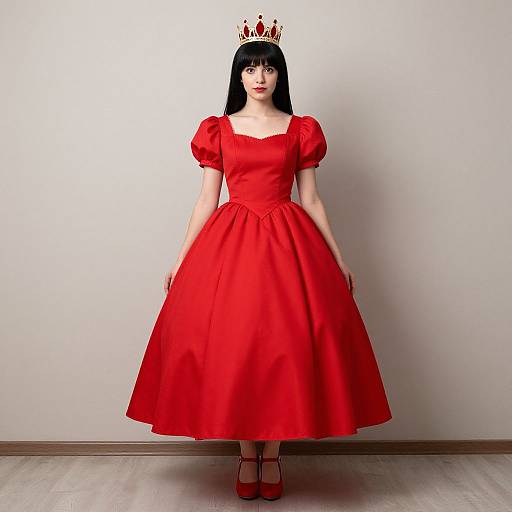 Red Princess in Elegant Dress