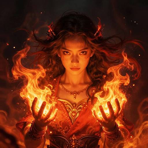 Girl with Fiery Magic Powers