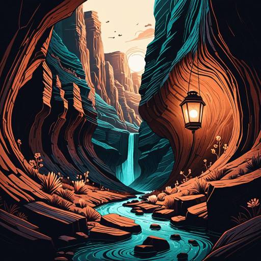 Lantern Light Canyon Illustration