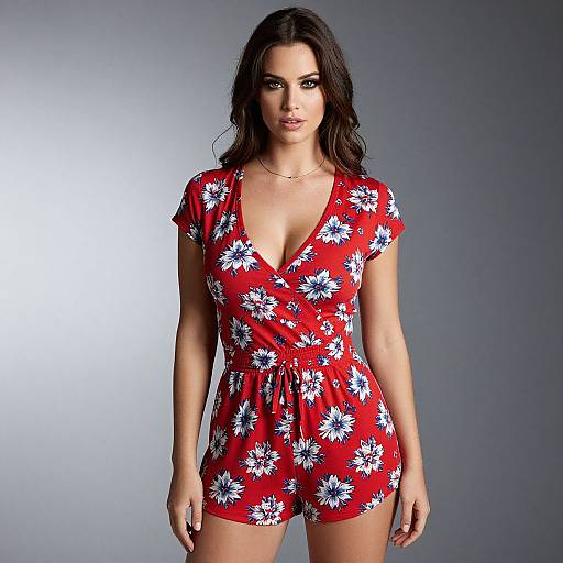 Casual Summer Style Woman in Floral Romper