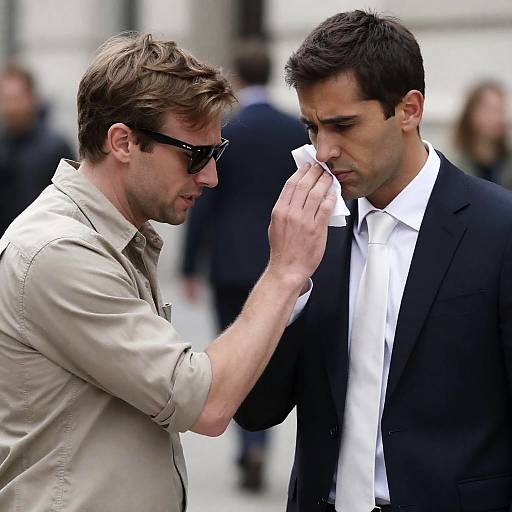 Urban Snapshot of Two Distinct Men