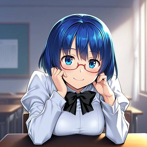 Illustration of Hakamichi shizune, katawa shoujo in the style of H kasei