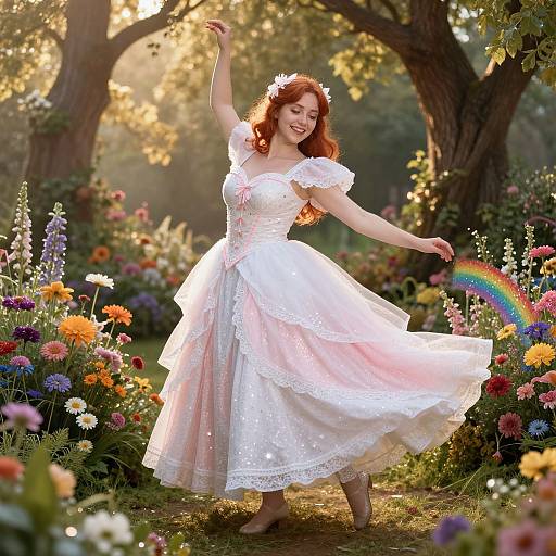Joyful Fairy in Sparkling Garden