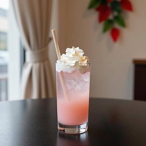 Refreshing Pink Drink with Whipped Cream