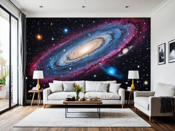 Vibrant Galaxy Wall Mural Design