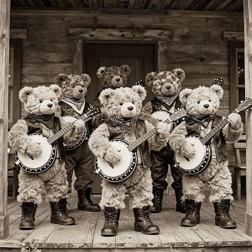 Teddy Bear Biker Banjo Band