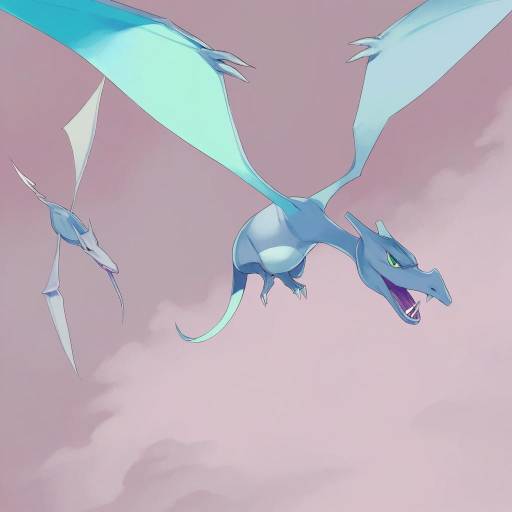 Illustration of Aerodactyl, pokemon in the style of Fakepucco