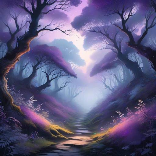 Twilight Forest Canopy with Elusive Foxes